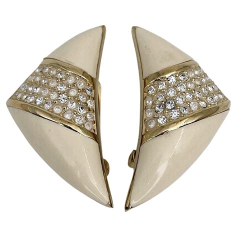 diamond dior earrings|christian Dior earrings clip on.